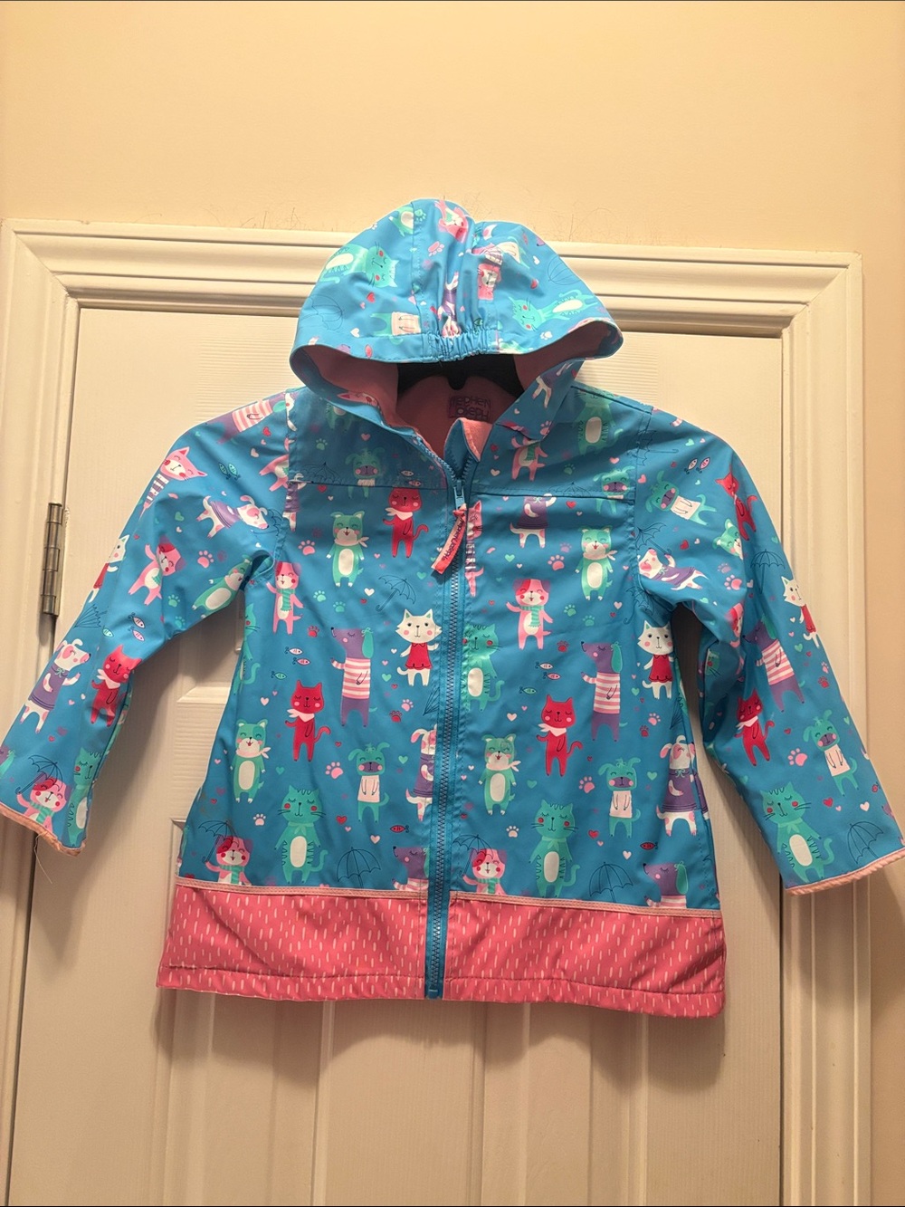 Stephan Joseph Waterproof Hooded Raincoat with Playful Animal Print